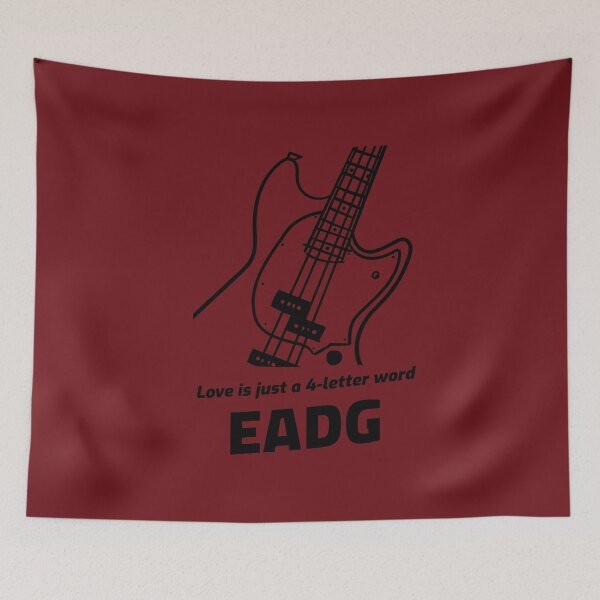 Item preview, Love is just a four-letter word: EADG - Funny Nerdy Bass Guitar Design designed and sold by aurielphoenix.