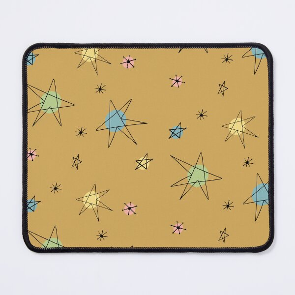 Item preview, Mid Century Modern Retro Vintage Stars Space Age Pattern on Golden Brown designed and sold by Itaya Art.
