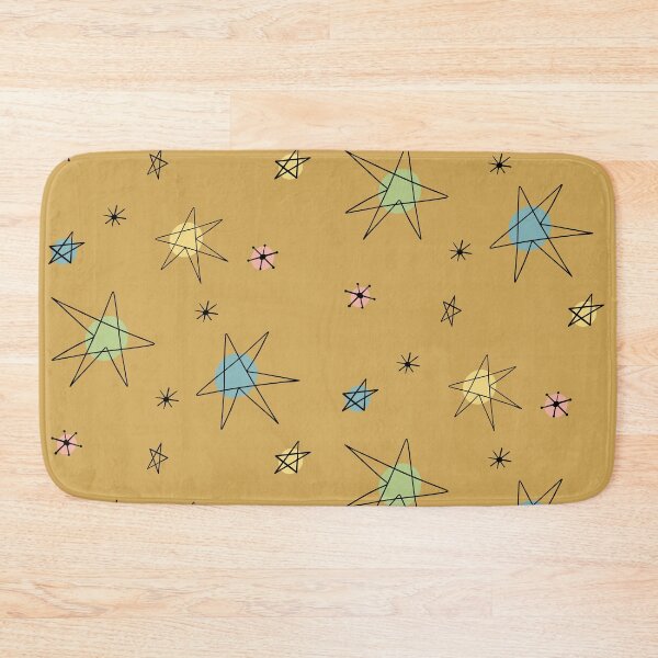 Item preview, Mid Century Modern Retro Vintage Stars Space Age Pattern on Golden Brown designed and sold by Itaya Art.