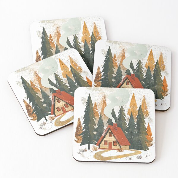 Item preview, Cozy Cabin in Autumn Forest with Smoke Trail designed and sold by Timothy Redman.
