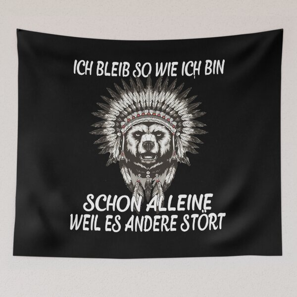 Item preview, Ich Bleib So Wie Ich Bin Schon Alleine Weil Es Andere Stört - Indianerbär mit Federkopfschmuck- lustiges Zitat  designed and sold by Smix Pixels.