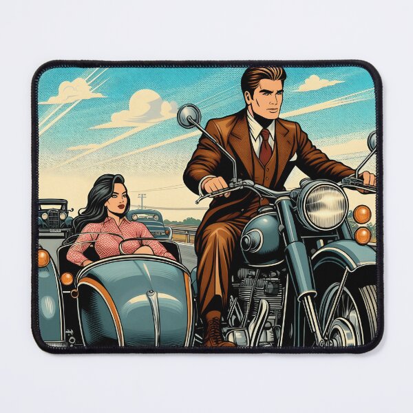 Item preview, DRIVING A MOTORCYCLE WITH A SIDECAR designed and sold by origingallery.