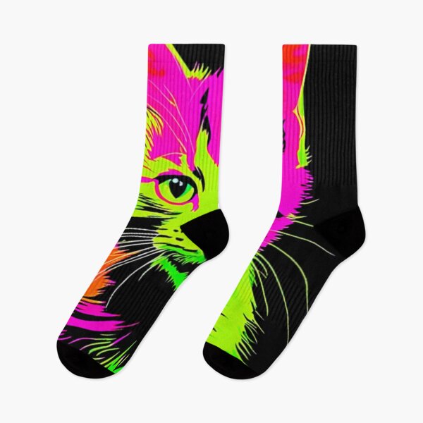 Item preview, Neon Cat Portrait designed and sold by Health And Fitness Posts e-Store.