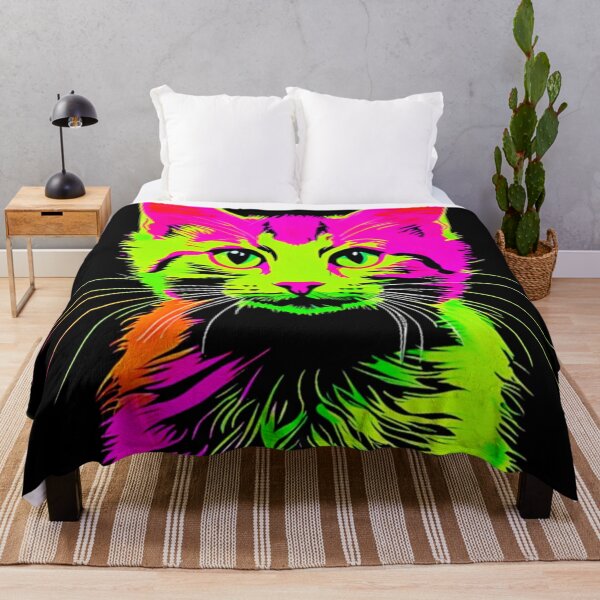 Item preview, Neon Cat Portrait designed and sold by Health And Fitness Posts e-Store.