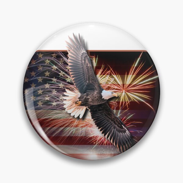 Item preview, Eagle and Flag with fireworks designed and sold by RWCarpenter.