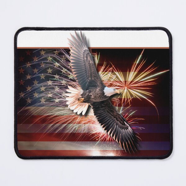 Item preview, Eagle and Flag with fireworks designed and sold by RWCarpenter.
