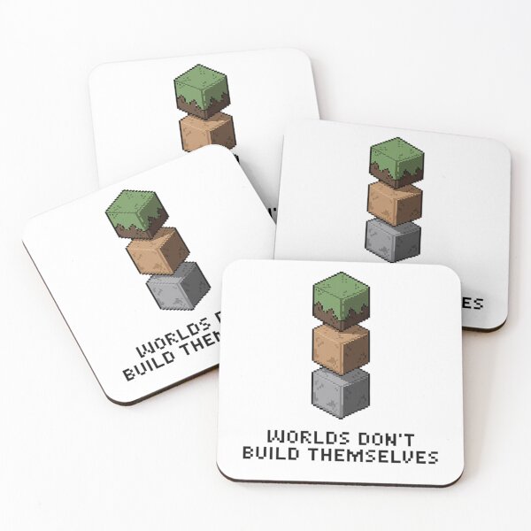 Item preview, Worlds Don’t Build Themselves Pixel Art Design for Gamers and Creative Builders designed and sold by pixelpopplanet.