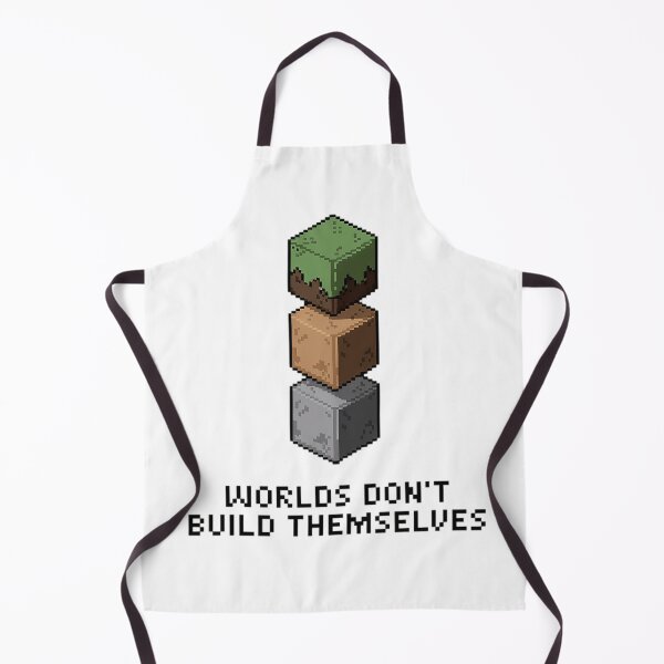 Item preview, Worlds Don’t Build Themselves Pixel Art Design for Gamers and Creative Builders designed and sold by pixelpopplanet.