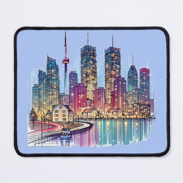 Item preview, Bay & Queens Quay: 3D Nightscape with Stunning High-Rises, designed and sold by PaintMeWorld.