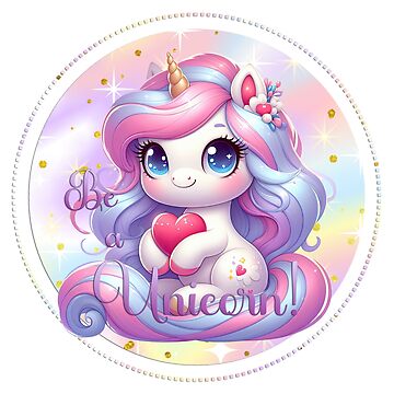 Artwork thumbnail, "Be a Unicorn!" Cute Cartoon Unicorn Deco by Dream Big! by E. H.