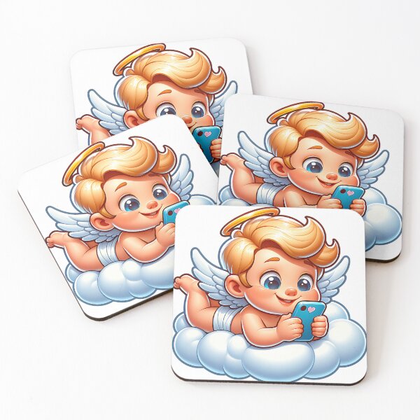 Item preview, Cute cupid with phone.  designed and sold by KojourinArt.