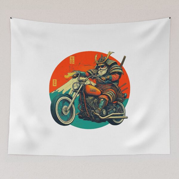 Item preview, Samurai Biker T Vintage Style Graphic  Cool Motorcycle Art Novelty T Unique Biker Gift Retro Samurai designed and sold by Indyadizine.