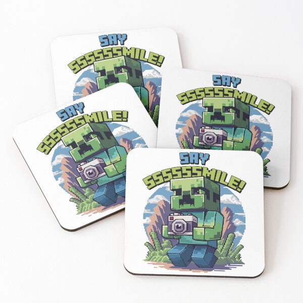 Item preview, Say Sssssmile Pixel Art Design Featuring Creeper for Gamers and Voxel Fans designed and sold by pixelpopplanet.