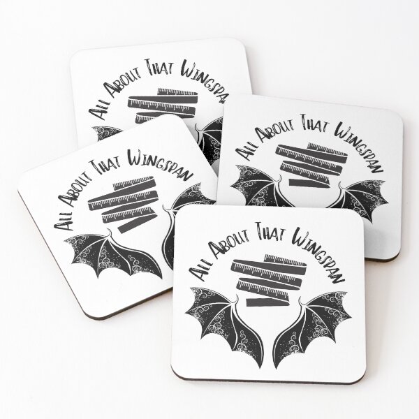 Item preview, “All About That Wingspan” – Playful Black Wings and Measuring Tape designed and sold by MoonwellMerc.