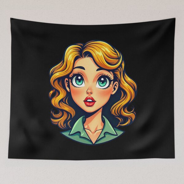 Item preview, Cute Classic Vintage Style Anime Girl designed and sold by TheArtOfPat.