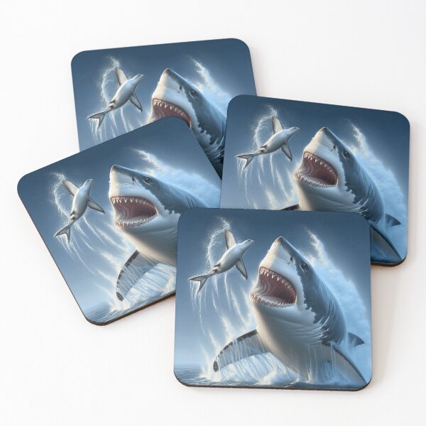 Item preview, WHITE SHARK ATTACKING A SEAL designed and sold by origingallery.