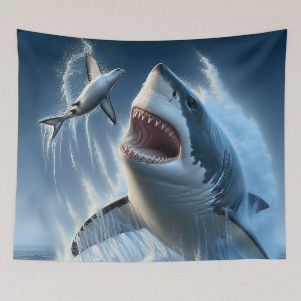Item preview, WHITE SHARK ATTACKING A SEAL designed and sold by origingallery.