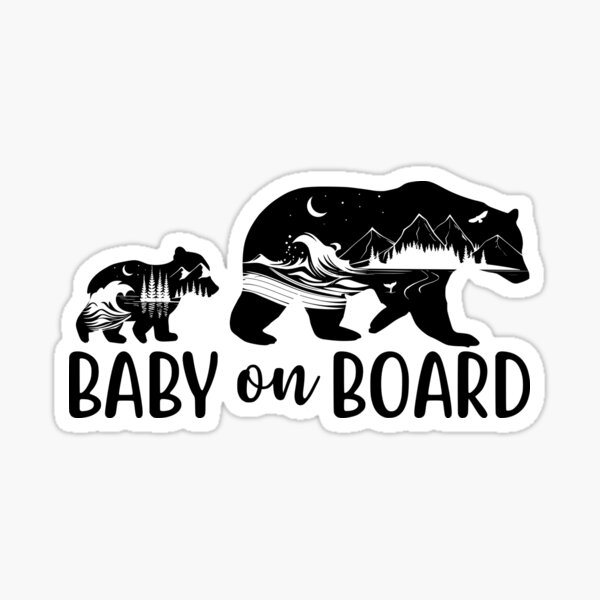 Item preview, Baby on Board Bear Silhouette designed and sold by SqueezedDesigns.