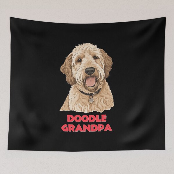 Item preview, Doodle Grandpa Cream Colored Labradoodle Looking Affectionately  designed and sold by PoodleDoodles4U.