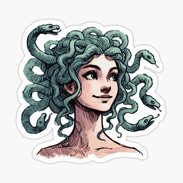 Item preview, Medusa Gorgon Anime Sketchy Portrait designed and sold by TomFrontierArt.