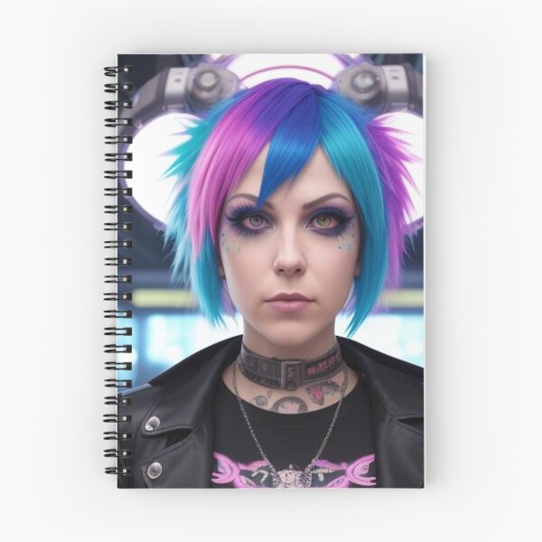 Item preview, Techno Rave Punk Girl Blue Pink Hair designed and sold by highplacidity.