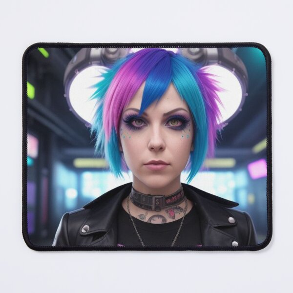 Item preview, Techno Rave Punk Girl Blue Pink Hair designed and sold by highplacidity.