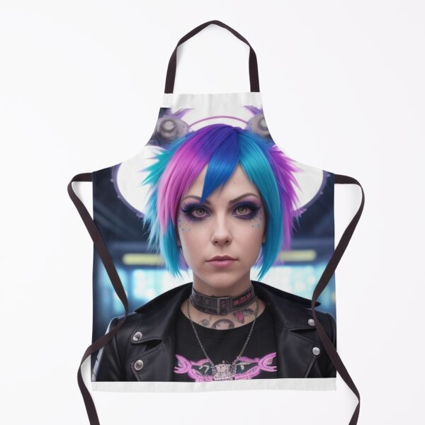Item preview, Techno Rave Punk Girl Blue Pink Hair designed and sold by highplacidity.