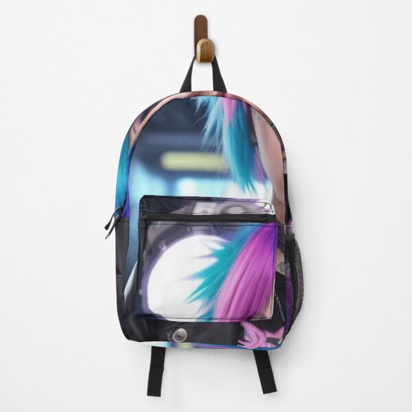 Item preview, Techno Rave Punk Girl Blue Pink Hair designed and sold by highplacidity.