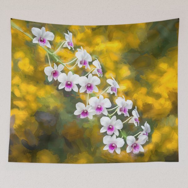 Item preview, White and Purple Dendrobium Orchids X126 designed and sold by RichFrancoCars.