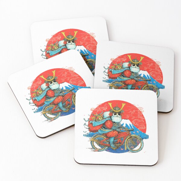 Item preview, Cool Santa Samurai Riding Bicycle , Unique Christmas Graphic , Fun Holiday Gift, Artistic Festive , Trendy Xmas designed and sold by Indyadizine.