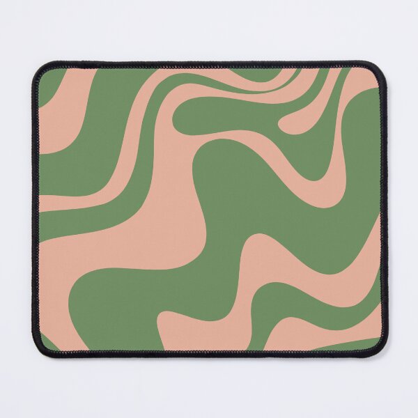 Item preview, Retro Liquid Swirl Contemporary Abstract Pattern 2 in Blush Pink and Vintage Green designed and sold by kierkegaard.