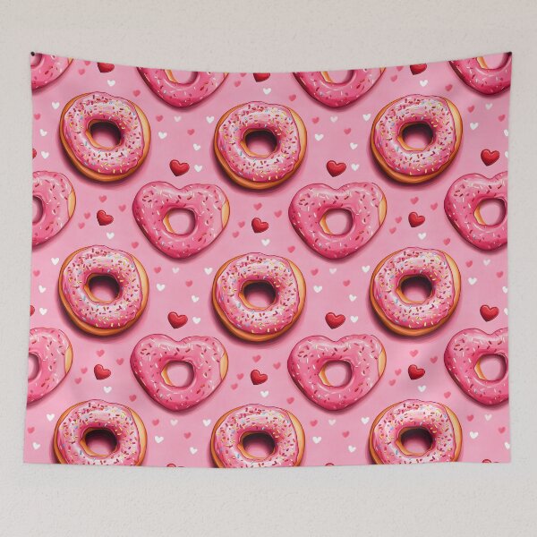 Item preview, Donut Hearts On A Pink Background designed and sold by EL-Lebedenko.