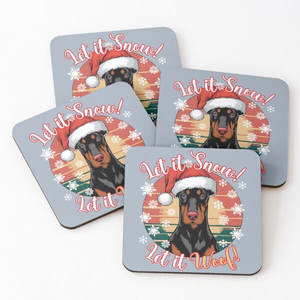 Item preview, Doberman Pinscher Christmas Design - Let It Snow! Let It Woof! designed and sold by EwaVerse.
