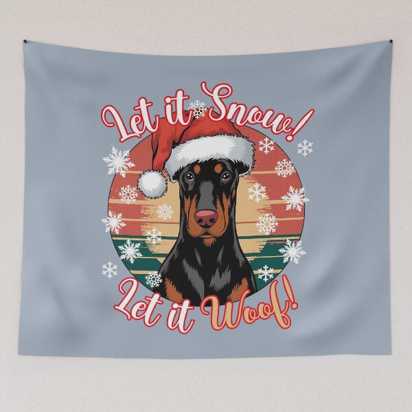 Item preview, Doberman Pinscher Christmas Design - Let It Snow! Let It Woof! designed and sold by EwaVerse.