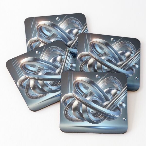 Item preview, Futuristic Metallic Ribbon Design designed and sold by PawtopiaDesigns.