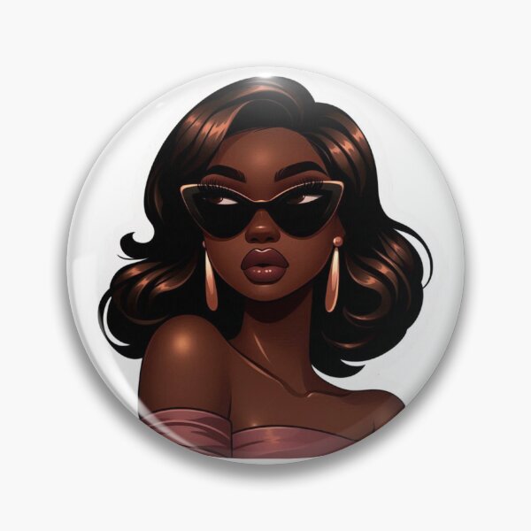 Item preview, Luxe Afro Glam Sticker – Bold Afrocentric Beauty in Luxury Style | Modern Afrocentric Art Sticker – Celebrating Black Glamour designed and sold by msrmiami1.