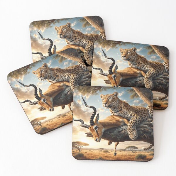 Item preview, LEOPARD PROTECTING ITS PREY designed and sold by origingallery.