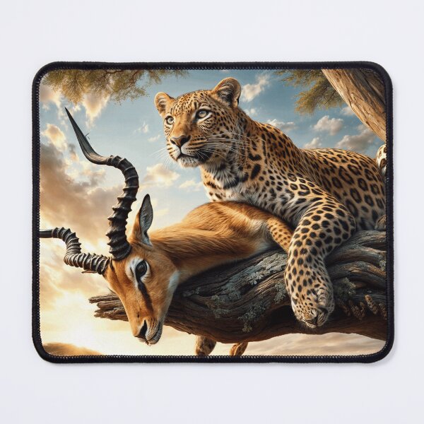 Item preview, LEOPARD PROTECTING ITS PREY designed and sold by origingallery.