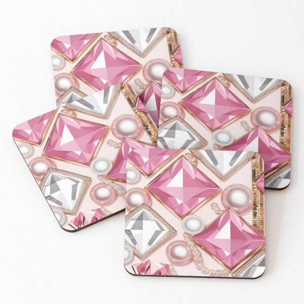 Item preview, Pretties - pink gems, gold and diamond pattern  designed and sold by Chippychips1.