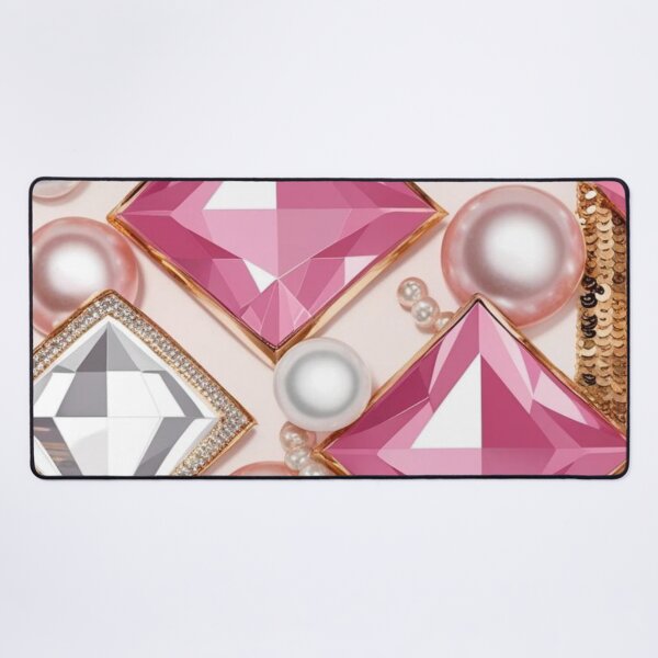 Item preview, Pretties - pink gems, gold and diamond pattern designed and sold by Chippychips1.