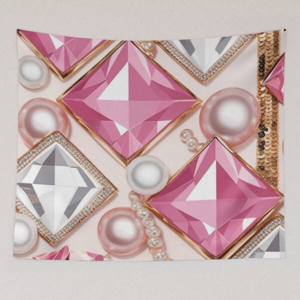 Item preview, Pretties - pink gems, gold and diamond pattern  designed and sold by Chippychips1.