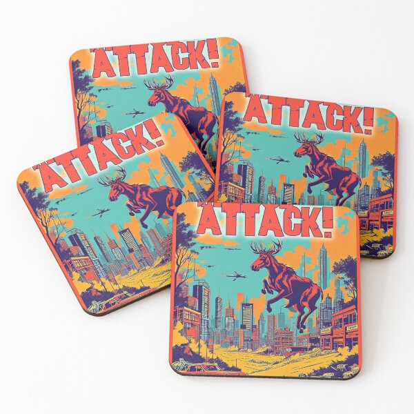 Item preview, Moose Attack! designed and sold by Northam Secondhand.