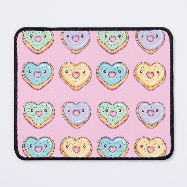 Item preview, Kawaii Donut Hearts Pattern designed and sold by EL-Lebedenko.