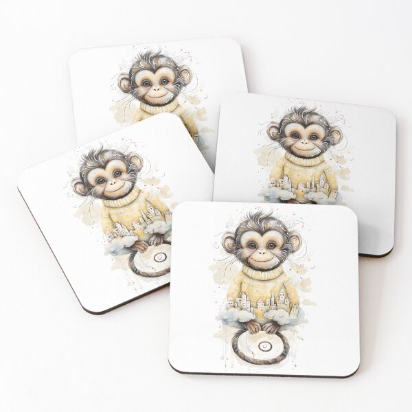 Item preview, Elegant Monkey Illustration Featuring Fantasy Architecture designed and sold by Monascreativeempire.