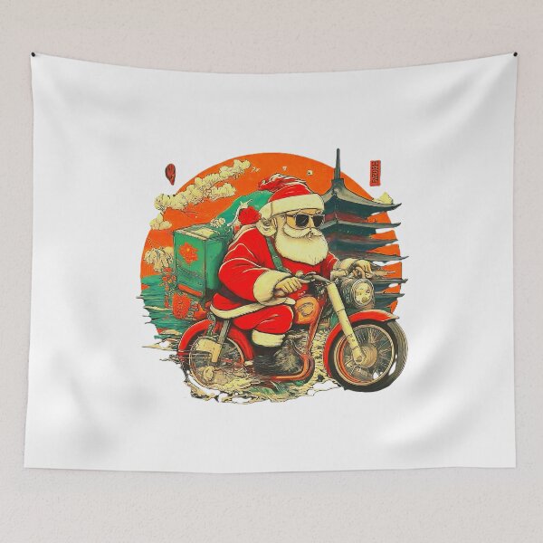 Item preview, Santa Claus Riding Motorcycle , Christmas Biker Santa Graphic , Holiday Santa Biker , Unique Xmas Gift designed and sold by Indyadizine.