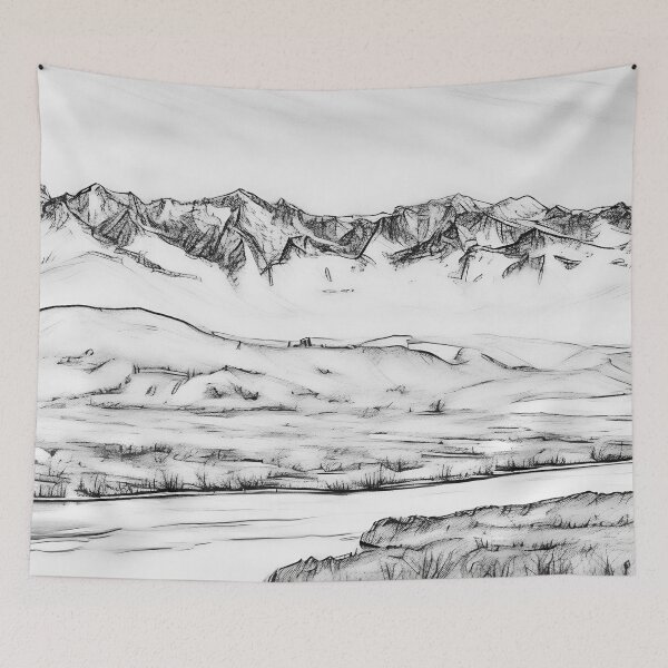 Item preview, Olympic Mountains Hood Canal (Sketch) designed and sold by flyscenicair.
