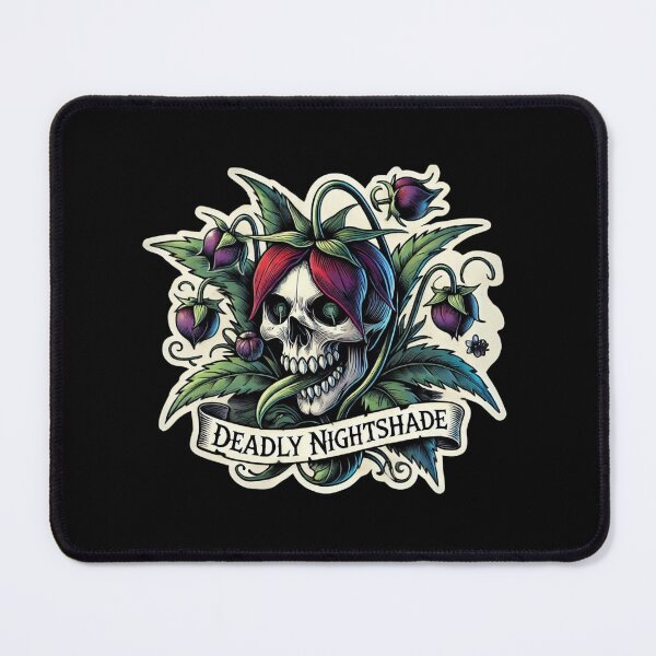 Item preview, Deadly Nightshade Skull Art – Dark Botanical Design designed and sold by Psycho-Crazy.
