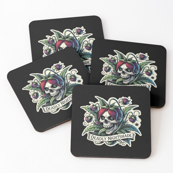 Item preview, Deadly Nightshade Skull Art – Dark Botanical Design designed and sold by Psycho-Crazy.