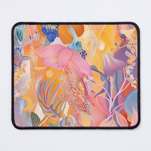 Item preview, sea of flowers in orange & turquoise designed and sold by MindKunst.