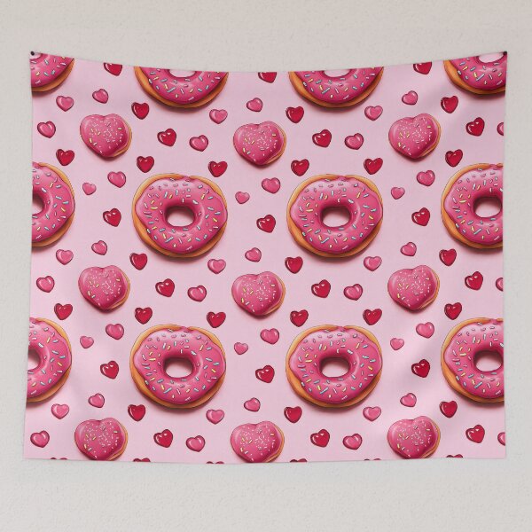Item preview, Donut Hearts Pink Pattern designed and sold by EL-Lebedenko.